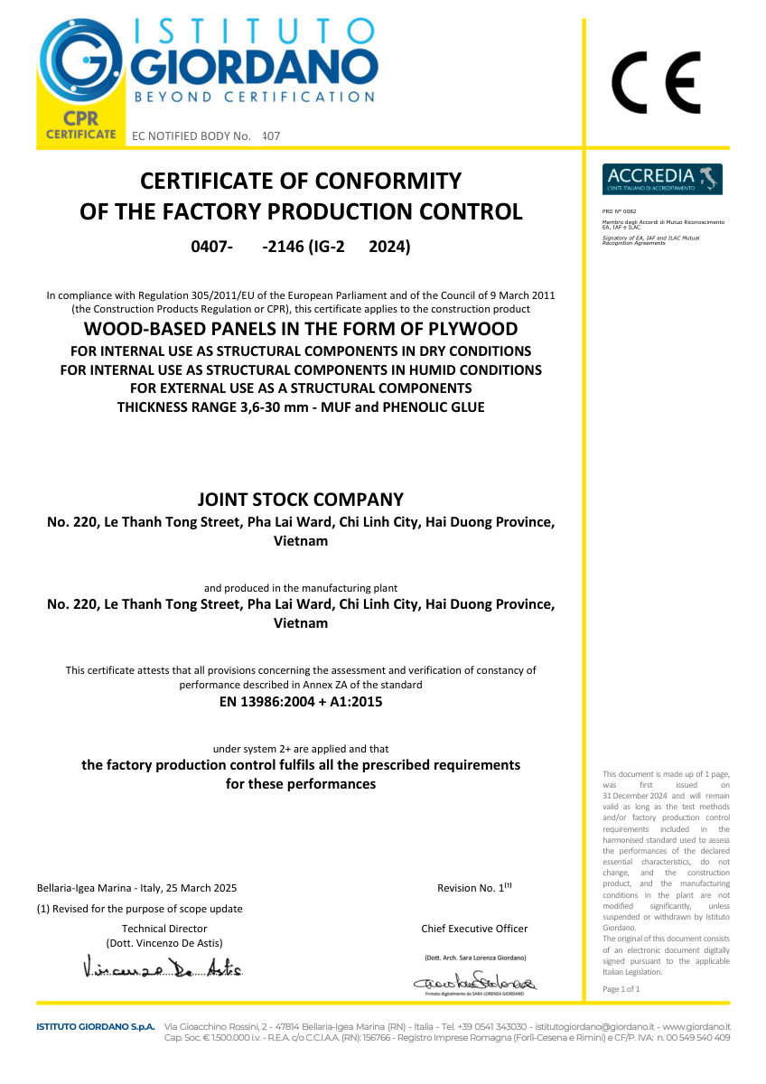 CE marking — EN 13986